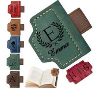 Marque-Page Personnalisé Avec Porte-Stylo Cuir PU Avec Nom Gravé Aimanté Pour Amateurs De Lecture, Vert