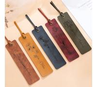 Marque-page personnalisé en cuir avec fleur de naissance - Cadeau pour lecteurs, amateurs de livres, pour demoiselle d'honneur, mariage, Noël, cadeau d'anniversaire pour enfants, hommes et femmes