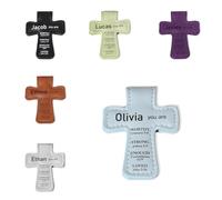 Marque-page personnalisé en cuir PU avec versets de la Bible, 14 x 5,2 cm, cadeau chrétien inspirant pour baptême, confirmation