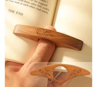 Marque-page Personnalisé En Forme De Pouce - Marque-page Personnalisable Avec Nom - Anneau En Bois De Noyer Pour Lire Avec Le Pouce - Cadeau Fait Main Pour Les Amateurs De Livres