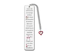Marque-Page Personnalisé Joyeux 2ème Anniversaire Mariage Pour Couple Anniversaire Mariage Noël Family Day Signets Pour Femmes Je T'aime Cadeaux Pour Lui Hommes Mari Femme Penser à Toi