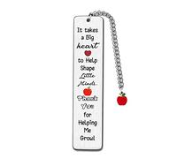 Marque-page pour enseignants - Cadeau idéal pour femme et homme - Cadeau d'anniversaire personnalisé - Remise de diplôme - Souvenir de Noël - It Takes A Big Heart to Shape Little Minds