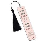 Marque-page pour les amateurs de livres, cadeaux de Noël pour les amateurs de café, cadeaux pour femme, sœur, cadeau sur le thème du café, accessoires de lecture, femme, amie, collègue, lectrice