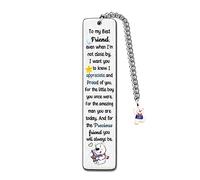 Marque-page pour meilleur ami pour homme, adolescent, Noël, remise de diplôme, adieu, bons amis, anniversaire, rentrée scolaire, appréciez l'amitié, l'encouragement, la retraite, les souvenirs de remerciement, motif ours mignon