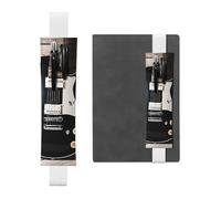 Marque-page réglable en cuir imprimé guitare musicale - Pochette détachable pour journaux et planificateurs manuels