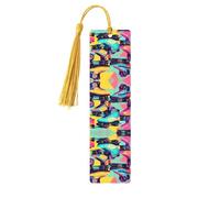 Marque-page rétro en bois avec impression colorée en forme de patins à roulettes, marque-page pour loisirs créatifs, marque-page gravé