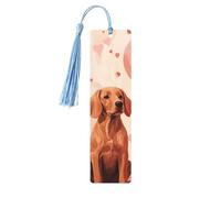 Marque-page romantique en bois avec pompon en forme de chien labrador pour homme et femme - Marque-page de lecture - Cadeau pour les amateurs de livres