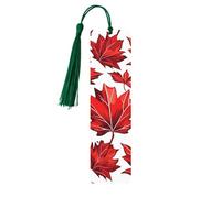 Marque-page rouge en forme de feuille d'érable d'automne avec pompon - Marque-page pour femme et homme - Marque-page de lecture - Cadeau pour les amateurs de livres