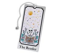 Marque-page sur le thème du tarot avec pompons en métal avec chaîne de séparateur, pour amoureux, cadeau d'Halloween, marque-pages amusant