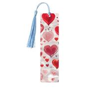 Marque-page unique en bois avec imprimé cœur pour la Saint-Valentin, livres et journaux