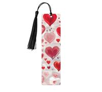 Marque-page unique en bois avec imprimé cœur pour la Saint-Valentin, livres et journaux