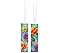 Vervaco Kit point de croix marque-page COQUELICOTS - Kit complet (lot de 2) 6 x 20 cm