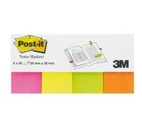 Marque-pages 4 couleurs néon - format 20x38 mm - Etui de 200 G