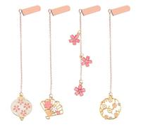 Marque-Pages À Pendentif Floral 4 Pièces, Marque-Pages Personnalisés Créatifs, Marque-Pages En Métal Rétro, Accessoires De Lecture, Marque-Pages Cadeaux