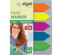 Marque-Pages Adhésifs En Forme De Flèche, Film Transparent Et Leur Support-Clip, 125 Feuilles De 5 X 1,2 Cm, 5 Couleurs