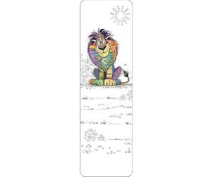 Marque pages animaux et plantes - motif lion assis tranquillement dans sa savane - dimension 17 * 5 CM