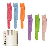 Marque-pages automatiques en silicone, signets drôles - Marqueurs de livres pour chats Fun Bookmark | 6x Page mignonne pour les amateurs de livres, accessoires de signet en silicone, pièces de sacs G