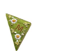 Marque-pages brodés manuellement, 4 pièces, décoration d'angle brodée à la main, printemps, été, automne et hiver Pour Les Amateurs(Green-M)