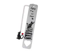 Marque-pages chaton Marque-pages de lecture en acier inoxydable Séparateur de page de livre Marqueur de page pour amateur de livres Étudiant Enseignant Lecteur Chat Pied Pendentif Marqueur