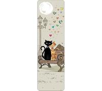 Marque pages chats amoureux sur un banc public - dimension 17 * 5 CM
