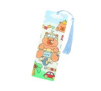 Marque-pages créatifs en forme d'animal de dessin animé - Marque-pages en acrylique avec pompons - Marqueur de page en acrylique - Capybara