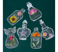 Marque-Pages de Fleurs Séchées 60pcs Transparentes Signets de Fleurs Séchées Bricolage, Fabricant Marqueurs de Page Verrerie Autocollants pour Livres Artisanat Scrapbooking