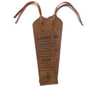 Marque-pages de la Bible en cuir - 2 marque-pages chrétiens en cuir avec verset inspirant de la Bible | Proverbes 3, 5-6 Trust in The Lord | Cadeau religieux parfait pour homme, femme, lecteur et amis