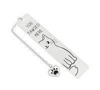 Marque-pages en acier inoxydable avec pendentif en forme de chat, marque-page pour enseignant, lecteur, marque-page unique