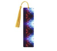 Marque-pages en bois 3D avec motif planète spatiale et pompons pour femmes, hommes, amateurs de livres, marque-pages pour étudiants, enseignants, lecture