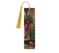 Marque-pages en bois avec impression Merry Christmas pour hommes et femmes amateurs de livres