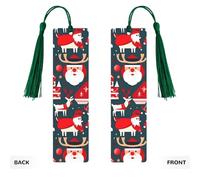Marque-pages en bois avec impression Merry Christmas pour hommes et femmes amateurs de livres