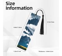 Marque-pages en bois avec impression paysage avec montagnes et nuages Beaux accessoires de carnet pour hommes femmes amateurs de livres