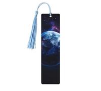 Marque-pages en bois avec impression planète Univers - Accessoires pour homme et femme - Pour les amateurs de livres