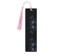 Marque-pages en bois avec impression tête de mort noire pour homme et femme, pour n'importe quel livre, journal ou carnet, cadeau pour les amateurs de livres