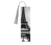 Marque-pages en bois avec impression Tour Eiffel de Paris Noir