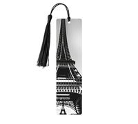 Marque-pages en bois avec impression Tour Eiffel de Paris Noir