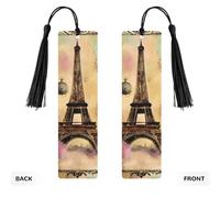 Marque-pages en bois avec impression Tour Eiffel de Paris pour homme et femme