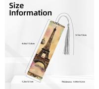 Marque-pages en bois avec impression Tour Eiffel de Paris pour homme et femme