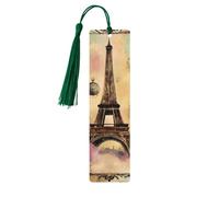 Marque-pages en bois avec impression Tour Eiffel de Paris pour homme et femme