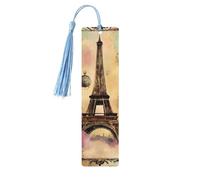 Marque-pages en bois avec impression Tour Eiffel de Paris pour homme et femme