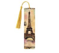 Marque-pages en bois avec impression Tour Eiffel de Paris pour homme et femme