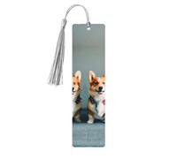 Marque-pages en bois avec imprimé de chiens corgi mignons pour hommes et femmes amateurs de livres