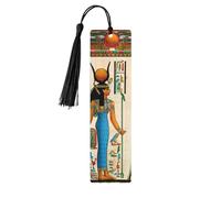 Marque-pages en bois avec imprimé femmes dans l'Égypte ancienne, pompons colorés, accessoires de décoration pour les amateurs de livres