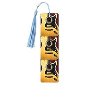 Marque-pages en bois avec pampilles en forme de guitare - Marqueurs de livre en bois pour les amateurs de livres, les enseignants et les cadeaux