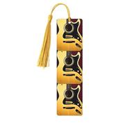 Marque-pages en bois avec pampilles en forme de guitare - Marqueurs de livre en bois pour les amateurs de livres, les enseignants et les cadeaux