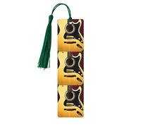 Marque-pages en bois avec pampilles en forme de guitare - Marqueurs de livre en bois pour les amateurs de livres, les enseignants et les cadeaux