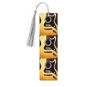 Marque-pages en bois avec pampilles en forme de guitare - Marqueurs de livre en bois pour les amateurs de livres, les enseignants et les cadeaux