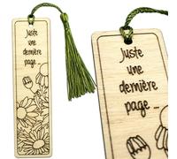 Marque Pages en bois avec pompon - Ernestine pour Amoureux de la Lecture et des Livres - signet en bois pour livre