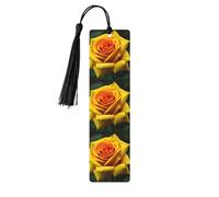 Marque-pages en bois avec pompons en forme de rose jaune pour les amateurs de livres, les enseignants et les cadeaux