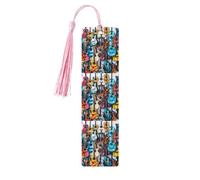 Marque-pages en bois avec pompons, marqueurs de livre en bois pour les amateurs de livres, les enseignants et les cadeaux